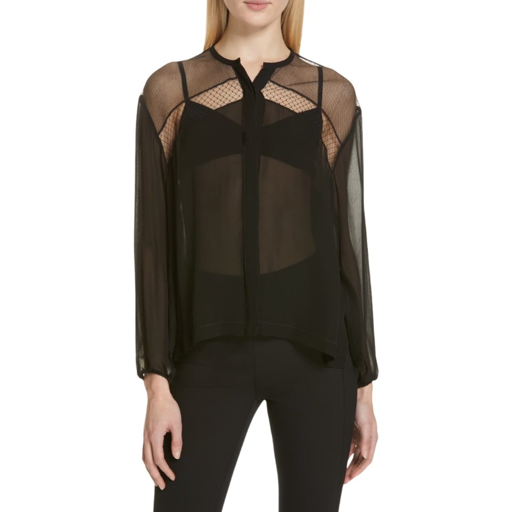 NWT RAG & BONE | Tommi Sheer Silk Dobby Shirt - Picture 1 of 8